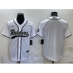 Men Las Vegas Raiders Blank White Cool Base Stitched Baseball Jersey