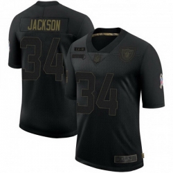 Men Las Vegas Raiders Bo Jackson Black 2020 Salute To Service Jersey