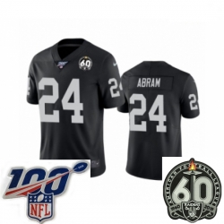 Men Oakland Raiders #24 Johnathan Abram Black 60th Anniversary Vapor Untouchable Limited Player 100th Season Football Jersey