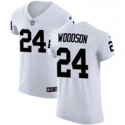 Mens Nike Oakland Raiders 24 Charles Woodson White Vapor Untouchable Elite Player NFL Jersey