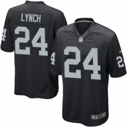 Mens Nike Oakland Raiders 24 Marshawn Lynch Game Black Team Color NFL Jersey