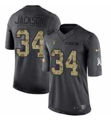 Mens Nike Oakland Raiders 34 Bo Jackson Limited Black 2016 Salute to Service NFL Jersey