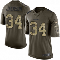 Mens Nike Oakland Raiders 34 Bo Jackson Limited Green Salute to Service NFL Jersey