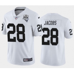 Men's Oakland Raiders White #28 Josh Jacobs 2020 Inaugural Season Vapor Limited Stitched NFL Jersey