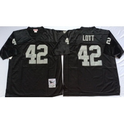 Mitchell And Ness Raiders #42 Ronnie Lott balck Throwback Stitched NFL Jersey