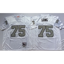 Mitchell And Ness Raiders #75 Howie Long White Throwback Stitched NFL Jerseys