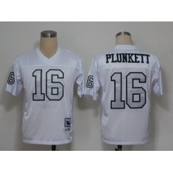 NFL Jerseys Oakland Raiders 16 Jim Plunkett White throwback(Silver Number)