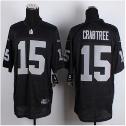 New Oakland Raiders #15 Michael Crabtree Black Team Color Men Stitched NFL Elite jersey