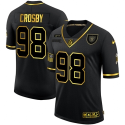 Nike Las Vegas Raiders 98 Maxx Crosby Black Gold 2020 Salute To Service Limited Jersey