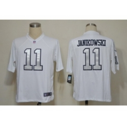 Nike Oakland Raiders 11 Sebastian Janikowski White Game Silver number NFL Jersey