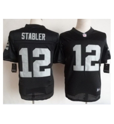 Nike Oakland Raiders 12 Ken Stabler Black Elite NFL Jersey