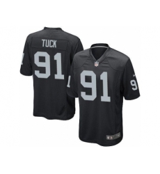 Nike Oakland Raiders 91 Justin Tuck Black Game NFL Jersey