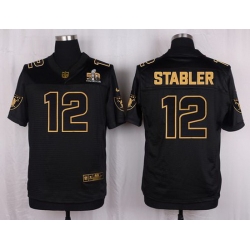 Nike Raiders #12 Kenny Stabler Black Mens Stitched NFL Elite Pro Line Gold Collection Jersey