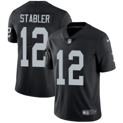 Nike Raiders #12 Kenny Stabler Black Team Color Mens Stitched NFL Vapor Untouchable Limited Jersey