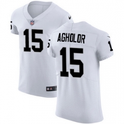 Nike Raiders 15 Nelson Agholor White Men Stitched NFL New Elite Jersey