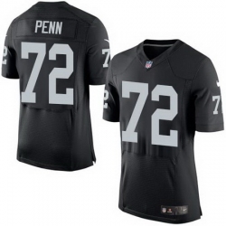 Nike Raiders #72 Donald Penn Black Team Color Mens Stitched NFL New Elite Jersey