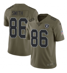 Nike Raiders #86 Lee Smith Olive Mens Stitched NFL Limited 2017 Salute To Service Jersey