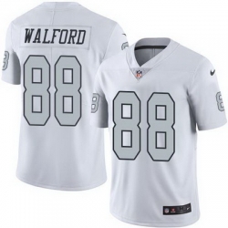 Nike Raiders #88 Clive Walford White Mens Stitched NFL Limited Rush Jersey