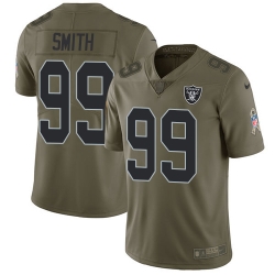 Nike Raiders #99 Aldon Smith Olive Mens Stitched NFL Limited 2017 Salute To Service Jersey