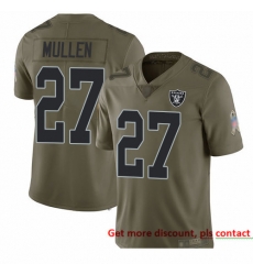 Raiders 27 Trayvon Mullen Olive Men Stitched Football Limited 2017 Salute To Service Jersey