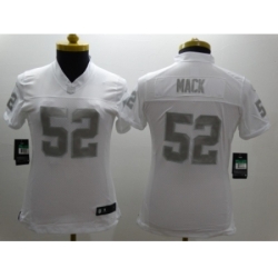 Nike Women Oakland Raiders #52 Mack Platinum White Jerseys