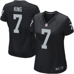 Oakland Raiders #7 Marquette King Women Black Jersey