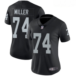 Raiders #74 Kolton Miller Black Team Color Women Stitched Football Vapor Untouchable Limited Jersey