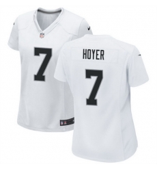 Women Las Vegas Raiders 7 Brian Hoyer White Stitched Jersey  Run Small