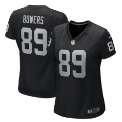 Women Las Vegas Raiders 89 Brock Bowers Black 2024 Draft Vapor Stitched Football Jersey