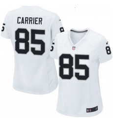 Women Nike Oakland Raiders 85 Derek Carrier Game White NFL Jersey