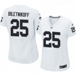 Womens Nike Oakland Raiders 25 Fred Biletnikoff Game White NFL Jersey