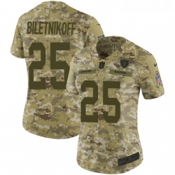 Womens Nike Oakland Raiders 25 Fred Biletnikoff Limited Camo 2018 Salute to Service NFL Jersey