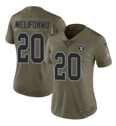 Womens Nike Raiders #20 Obi Melifonwu Olive  Stitched NFL Limited 2017 Salute to Service Jersey