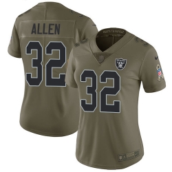 Womens Nike Raiders #32 Marcus Allen Olive  Stitched NFL Limited 2017 Salute to Service Jersey