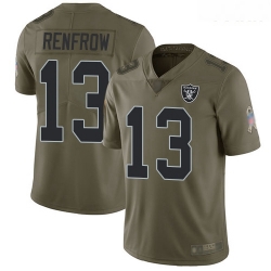 Raiders #13 Hunter Renfrow Olive Youth Stitched Football Limited 2017 Salute to Service Jersey