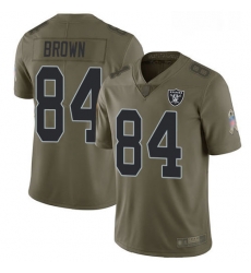 Youth Antonio Brown Limited Olive Jersey Oakland Raiders Football 84 Jersey 2017 Salute to Service Jersey