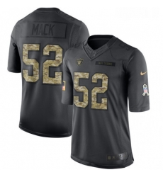 Youth Nike Oakland Raiders 52 Khalil Mack Limited Black 2016 Salute to Service NFL Jersey