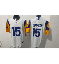 Men Los Angeles Rams  15 Ty Simpson White 2026 Draft F U S E  Vapor Limited Stitched Football Jersey