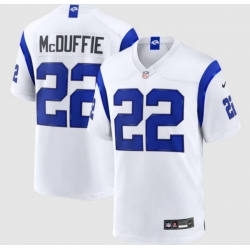 Men Los Angeles Rams 22 Trent McDuffie White Fearsome 2026 F U S E Vapor Limited Stitched Football Jersey