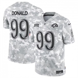 Men Los Angeles Rams 99 Aaron Donald 2024 Arctic Camo Salute To Service Limited Stitched Football Jersey