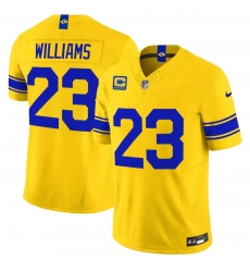 Men's Los Angeles Rams #23 Kyren Williams Yellow 2026 F.U.S.E. With 4- Star C Patch Vapor Limited Football Stitched Jersey