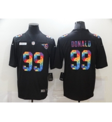 Nike Los Angeles Rams 99 Aaron Donald Black Vapor Untouchable Rainbow Limited Jersey