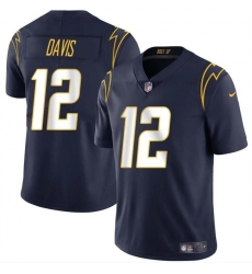 Men Los Angeles Chargers 12 Derius Davis Navy 2024 Vapor Limited Stitched Football Jersey