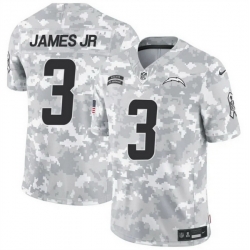 Men Los Angeles Chargers 3 Derwin James Jr  2024 F U S E Arctic Camo Salute To Service Limited Stitched Football Jersey