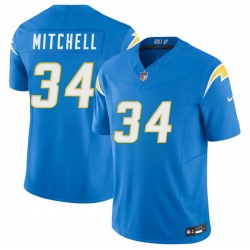 Men Los Angeles Chargers  34 Keaton Mitchell Blue 2026 F U S E  Vapor Limited Stitched Football Jersey