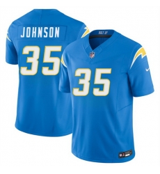 Men Los Angeles Chargers  35 Amar Johnson Blue 2026 F U S E  Vapor Limited Stitched Football Jersey