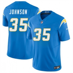 Men Los Angeles Chargers  35 Amar Johnson Blue 2026 F U S E  Vapor Limited Stitched Football Jersey