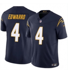 Men Los Angeles Chargers 4 Gus Edwards Navy 2024 F U S E  Vapor Limited Stitched Football Jersey