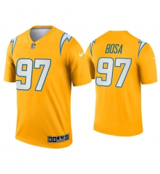 Men Los Angeles Chargers 97 Joey Bosa Inverted Legend Gold Jersey