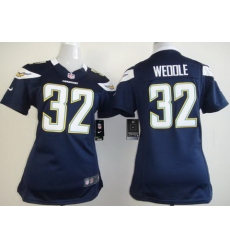 Women Nike San Diego Chargers 32 Eric Weddle Dark Blue NFL Jerseys